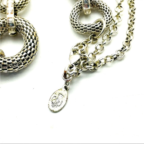 PREMIER Silver Long Layered Necklace and Earrings - Picture 5 of 7